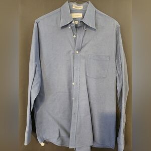 CC Hughes Oxford Shirt, Men's size 16 1/2 Blue Dress Long Sleeve Shirt